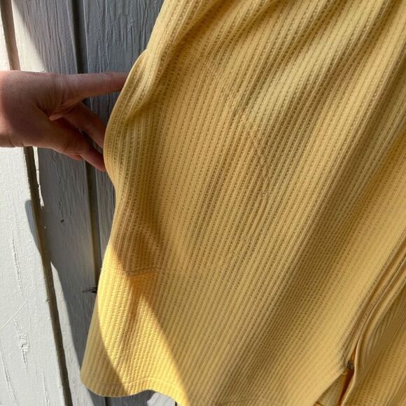 Vintage Stan Herman Yellow Zip Lounge Dress w/ Sun Zipper Pull Sz L Pockets - Picture 5 of 8